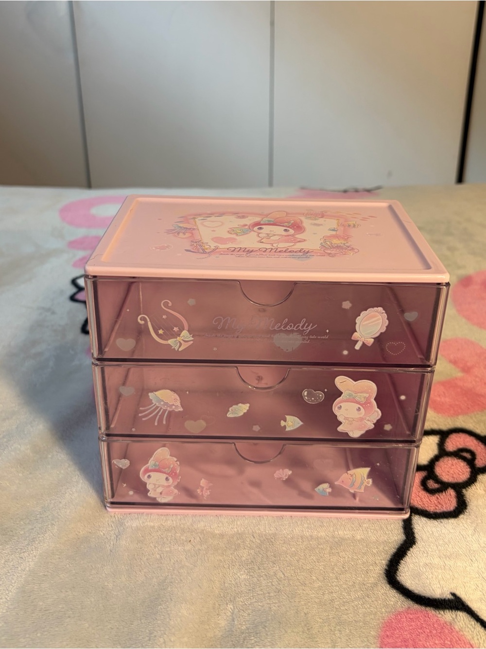 Sanrio My Melody Pink 3-Drawer Makeup / Stationary Organizer